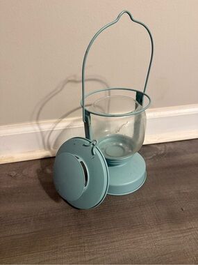 Aqua Blue Decorative Lantern Candle Holder